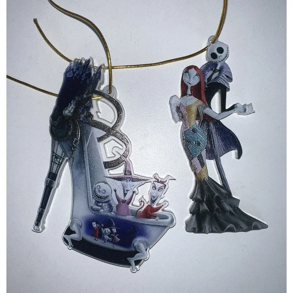 Set of 6 4 Double Sided Nightmare Before Christmas Ornaments‎ Brand New